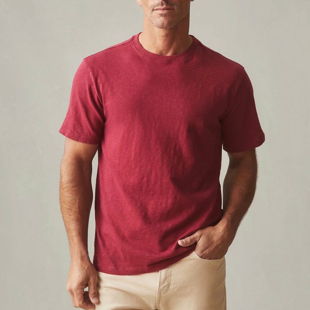 American Giant Men's Premium Slub Crew Tee Syrah Red Size Medium NWOT